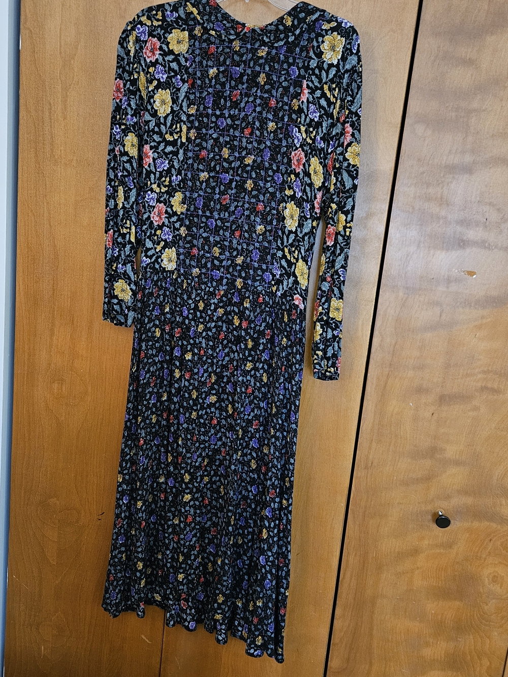 Vintage Carole Little Floral Midi Dress Moody Boho 90s